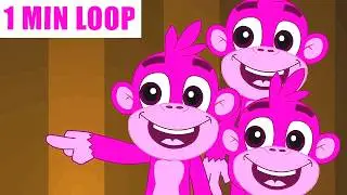 [1 MIN LOOP] Five Little Monkeys Remix 🐒 Fun Beat Variations Nursery Rhymes Dance | @MonkeyRhymesHub