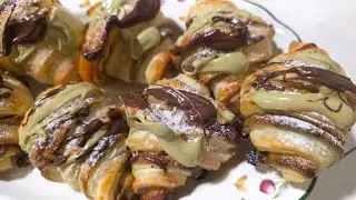 CROISSANT CON PISTACHO,,relleno irresistible,no podras parar de comer🥐