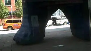 The Giant Denver Blue Bear From Inside the Convention Center