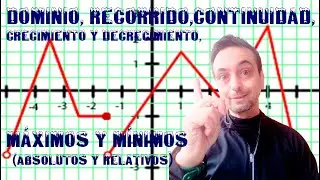 VÍDEO 6 -  DOMINIO, RECORRIDO, CONTINUIDAD, CRECIMIENTO Y DECRECIMIENTO, MÁXIMOS Y MÍNIMOS.