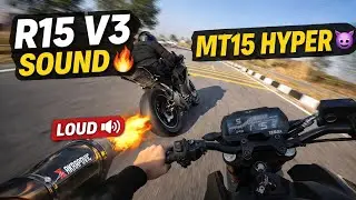 Yamaha MT-15 vs R15 V3 | Full Throttle Highway Ride | Exhaust Sound 🔥