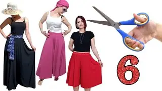 💥Very Easy Culottes Pants Cutting and Stitching/6 Palazzo Skirt Pants Tutorial With Cut _out Detail