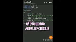 Area Of Circle in C Program | C Program To Accept Radius Of Circle  Print Area Of Circle 