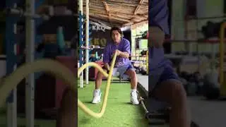Battle Rope💪🔥 Alternate Arm Waves #fitness #video #battlerope #workout #hiit #training #coach