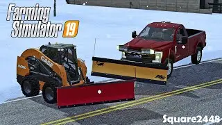 Plow Destroyed! | Snow Plowing With 2020 Ford Work Truck & Case Skidsteer! | Fisher Plow | FS19