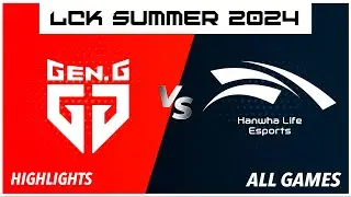 GEN vs HLE - Highlights ALL GAMES - LCK Summer 2024 - Gen G vs Hanwha Life