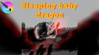 Sleeping baby dragon - Drawing with Krita
