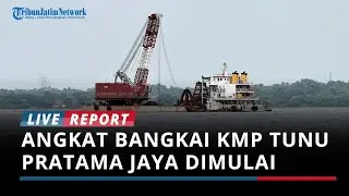 Proses Angkat Bangkai KMP Tunu Pratama Jaya Dimulai, Tongkang Bercakar Siaga di Selat Bali