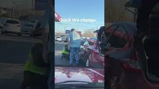 Quick tire change #roadside #roadsideassistance #flattire #carbreakdown #car #roadsideassist