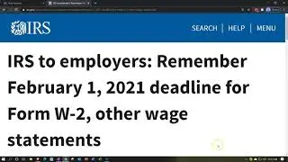 IRS to employers: Remember February 1, 2021 deadline for Form W-2, other wage statements
