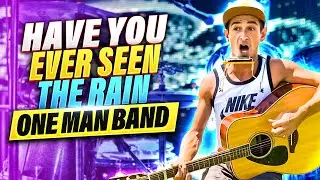 'Have You Ever Seen The Rain' in Sunlit Harmony ☀️ Button The Busker's Scenic One-Man Band Cover