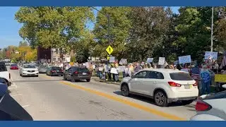 Hundreds show for No Kings Rally in Hudson, Ohio