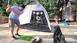 Master Your Swing: Golfguru Practice Net with Tri-Turf Mat - Elevate Your Backyard Chipping Game!