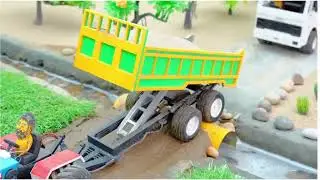 Mini Truck & Tractor Bridge Making | DIY Toy Construction Project | Realistic Mini Bridge Build
