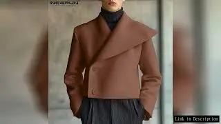 INCERUN Tops 2025 American Style Fashion Men's Cropped Asymmetrical Collar Suit Coat Casual Streetwe