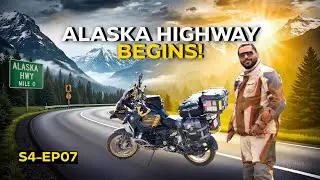 Alaska Highway Begins! Rain, Elk & Lightning | Urdu MotoVlog | Alaska to Patagonia Tour S4-EP07