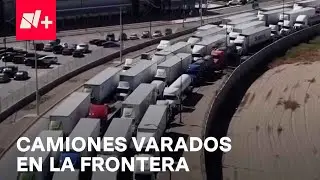 Camiones de carga se quedan varados en puentes internacionales de Juárez y El Paso - En Punto