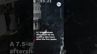 CCTV footage shows moment 7.8 magnitude earthquake hit Turkey | USA TODAY #Shorts