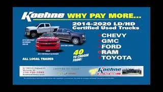Certified Used Truck Sale at Koehne Chevy, Buick, GMC, Marinette Wisconsin
