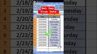 Excel TEXT Formula | Extract Day Name from Date #ExcelTips