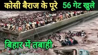 कोसी बैराज के पूरे 56 गेट खुले😗😂 koshi barrage news today, badh ka kahar 