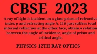 A ray of light is incident on a glass prism of refractive index &mu; and refracting angle A. If it just