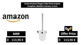 Grohe Accessori Bagno Cube Porta Scopino Completo, Metallo Cromato, Cromo