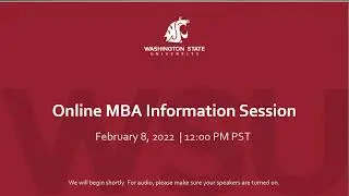 WSU Summer 2022 Online MBA Information Session