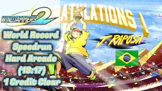 Windjammers 2 Speedrun (Hard) Arcade Mode (19:17) 1CC Former World Record J. Raposa PSN Flying Disc