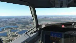 American Airlines 737MAX landing at Orlando Intl. Airport with slight crosswinds - MSFS 2020