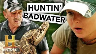Badwater Site is SWARMING With Pythons | Swamp People: Serpent Invasion (S5) | History