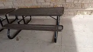 Picnic tables under a shelter at a park in Iowa in Fall Autumn. 