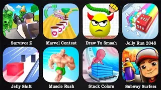 Subway Surfers,Draw To Smash,Jelly Shift,Jelly Run 2048,Coffee Stacking,Stack Colors,Survivor Z