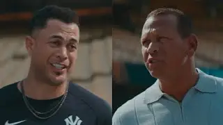 Alex Rodriguez Interviews Giancarlo Stanton before Game 3 of 2024 World Series