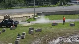 crazy Truck goes through water and jumps in Tuff Truck Competition.OHW Woodstock,NB,2025.