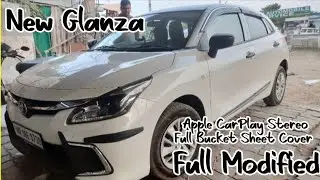 New Glanza Full Modified |Full Bucket Sheet Cover, Apple CarPlay Stereo Etc. Arushi Car Accessories