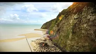 Beautiful Welsh Beach 4K Drone Footage of Llanbedrog Beach Wales
