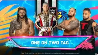 Wwe2k25 (special referee match cody Rhodes) roman reigns vs solo sikoa & tanga loa handicap match 