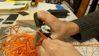 Foam core construction 4 - Modifying Parachord to fit holes