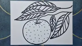 Orange drawing, how to draw an Orange,  EASY Orange drawing, fruit drawing