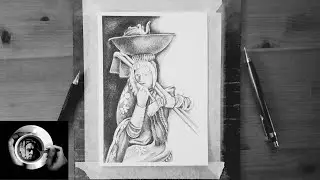 Pencil Drawing ./ Indian Lady Coming from Fieldwork | High Detail Drawing
