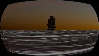 A Blender animation of a two ships at sea. One of them are pirates.