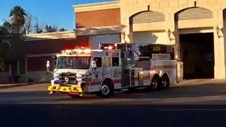 Mesa Fire Dept,  (New) Ladder 201 responding/ walk around