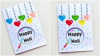 Last minute Happy Holi Easy Card | Handmade Holi greeting card | DIY Holi Card | Happy Holi Card