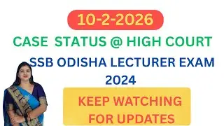 SSB ODISHA LECTURER EXAM 2024 UPDATE# 10 Feb 2026#