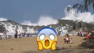 🌊 Ola gigante arrasa playa de Puerto Rico 💥IMPRESIONANTE💥