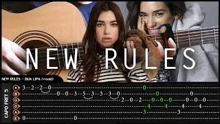 DUA LIPA - NEW RULES - Cover (Fingerstyle Cover) + TAB Tutorial (Lesson) Arr by Eddie Van Der Meer