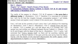 Bible Matrix ⑦_29_Compare between Roman Catholic in Daniel 7:21 & dragon/beasts in Revelation 13:4~7