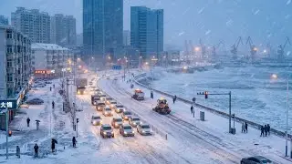 ❄️ China Freezes Over! Massive Snowstorm Buries Weihai City, Cars Vanish Under Deep Snow in Shandong