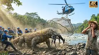 Rescue Team Saves Deer From a Giant Komodo Dragon Attack!